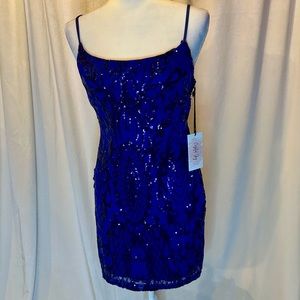 Royal Blue Dress with Sequins